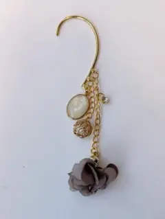 ハンドメイド フラワーモチーフ イヤーカフ