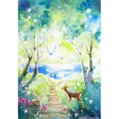 （原画）鮮やかな時間【SMサイズ／水彩画／#2528】