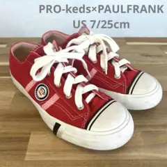 Wネーム【プロケッズ×ポールフランク】デッキシューズ　レッド　US7 25cm