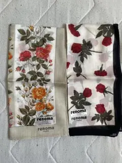 renoma 花柄ハンカチ 2枚セット