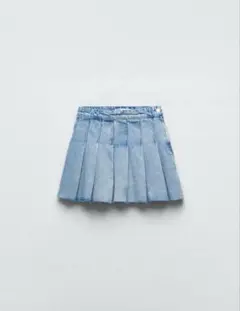 ZARA デニムブルー プリーツスカート
