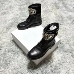 【美品】Rene Caovilla 本革 ビジュー装飾 36〈参考価格22万円〉