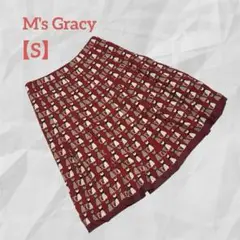 M's Gracy 猫柄 赤 ミニスカート S