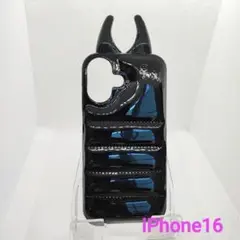 【限定入荷】iPhoneケース16 ダウンジャケット ブラック デビル風ケース