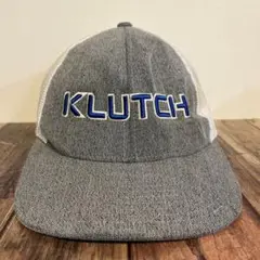 USA 古着 キャップ 企業ロゴ スラング ツートン KLUTCH 90s 白灰