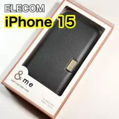 エレコム iPhone15 ソフトレザーケース 手帳型 磁石付752