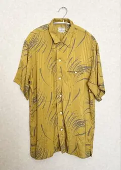 美品古着 FILL THE BILL 柄シャツ アロハシャツ マスタードイエロー