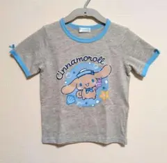 シナモロール　日焼け　 Tシャツ 120サイズ グレー　プリント　刺繍