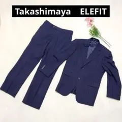 【タカシマヤ】美品✨セットアップ　ストライプシングル　半裏　スリム　389