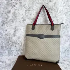 美品 GUCCI オールドグッチ シェリーライン トートバッグ ネイビー