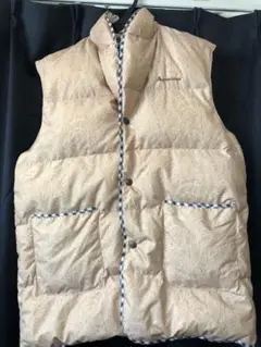 Aquascutum ベージュペイズリー ダウンベスト