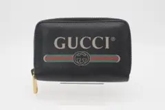 GUCCI コインケース ヴィンテージロゴプリント コインケース ブラック