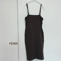 FENDI フェンディ ズッカ柄 キャミワンピース ブラウン サイズ 42M