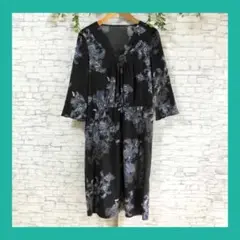KIYOKO TAKASE◆ 膝丈ワンピース（９） 黒 ペイズリー柄　大人女子