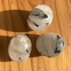 ブラックトルマリンインクォーツ　タンブル 3個セット