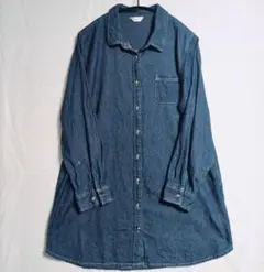 訳あり!レディース デニム ロングシャツ 長袖