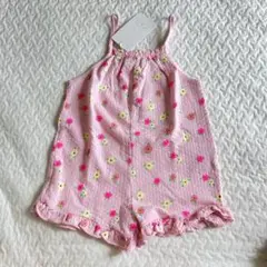 【新品】zara kids花柄ピンクオーバーオール 3y