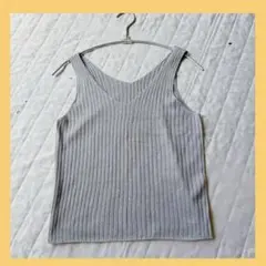 レディース タンクトップ グレー 薄手 Vネック Mサイズ 夏 シンプル 美品