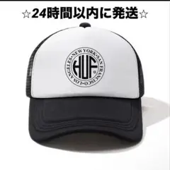 新品未使用　HUFホワイト/ブラック ロゴ　メッシュキャップ