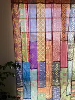 Silk Curtain Pachwork インドサリー　#A19 シングル