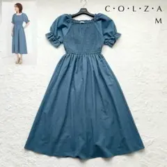 【 COLZA コルザ ハニーズ 】 半袖 ロングワンピース ボリューム袖 M
