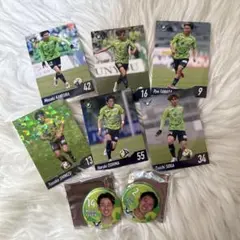 サッカー選手カードとバッジ