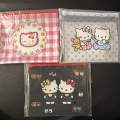 送料込 ハローキティ くじ フラットポーチ3種 セット