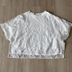 REKISAMI 刺繍入りホワイトクロップドTシャツ　サイズ1