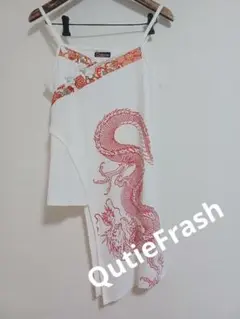 QutieFrash クロスキャミソール シルバー モノクロ QutieFrash クロスキャミソール シルバー モノクロ