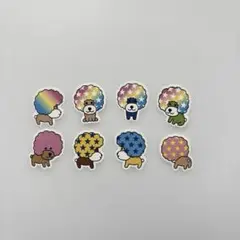 平成レトロ　アフロ犬　フレークシール