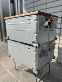 スノーピーク シェルフコンテナ25 2個、天板付き、美品