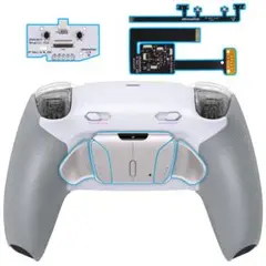 ps5コントローラーBDM-010/020 ホワイトグレー-シルバー背面ボタン