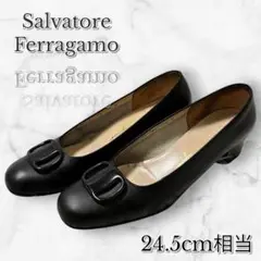 FERRAGAMO フェラガモ　パンプス　ヒール　24.5cm 黒　フォーマル