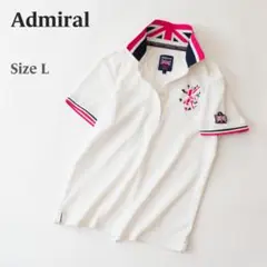 Admiral アドミラル ポロシャツ ゴルフウェア 白 レディース L 古着