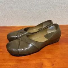 SAYA 23.5cm スリッポン カーキ パンプス