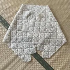 お値下げ　ホワイト花柄レース編みストール