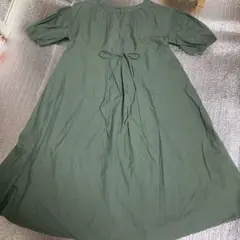 little lily オリーブグリーン 半袖 ロングワンピース
