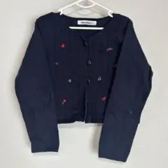 ファミリア　 familiar ネイビー刺繍カーディガン 100cm~