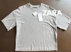 ZARA ウォッシュ加工　ライトグレー Tシャツ