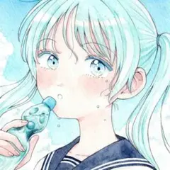 【ラムネ】手描きイラスト　原画　ポストカードサイズ