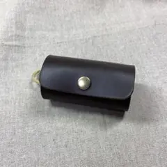 ハンドメイド♪栃木レザーキーケース、チョコ