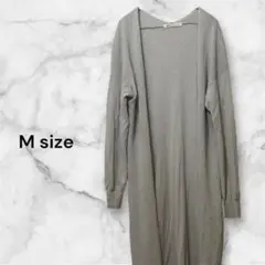 美品 ロングカーディガン ジャケット グレー M 無地 一年中 人気 通勤613