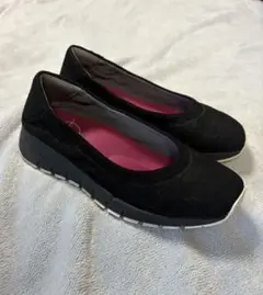 明日投稿ラストfitfitフィット レザーバレエシューズ 外反母趾 厚底23.0
