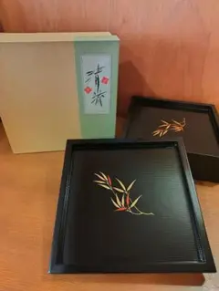 越前漆器　美鶴 『四季風情　清流』　お盆　4枚　大きいサイズ Amazon.co.jp: 越前漆器 美鶴 『四季風情 清流』 お盆 4枚