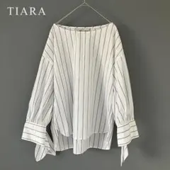 TIARA ティアラ ブラウス カットソー ストライプ 送料無料