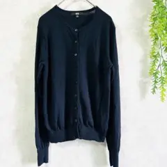 【ユニクロ】カシミヤタッチカーディガン M ネイビー