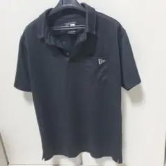 New Era 黒 ポロシャツ 胸ポケット付き