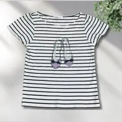 クチュールブローチ Tシャツ M ボーダー 半袖 パンプス
