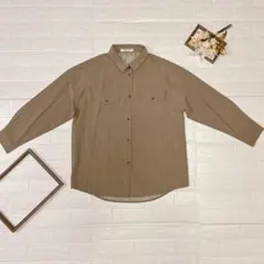 archives アルシーブ 長袖 シャツ グレージュ Mサイズ ダブルポケット