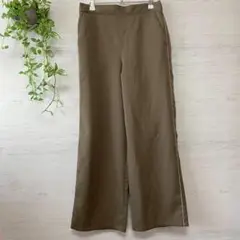 [WHITE]　パンツ　履きやすい　紐付き　３６サイズ　ブラウン　Sサイズ